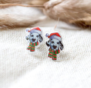 Dalmatiner Hunde Ohrstecker Weihnachten - Geschenk - Dog - Hund - Tier