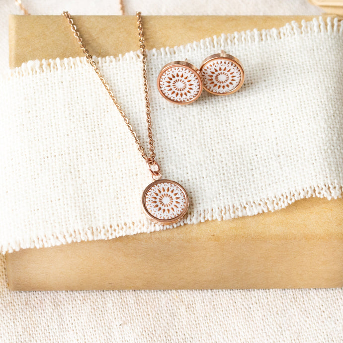 Kette Mandala Bohemian Rose Gold - Edelstahl