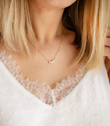 Marquise Diamant Halskette - Kristall Gold Kette - Brautschmuck - Festlich - Elegant - Edel - Wedding Strass