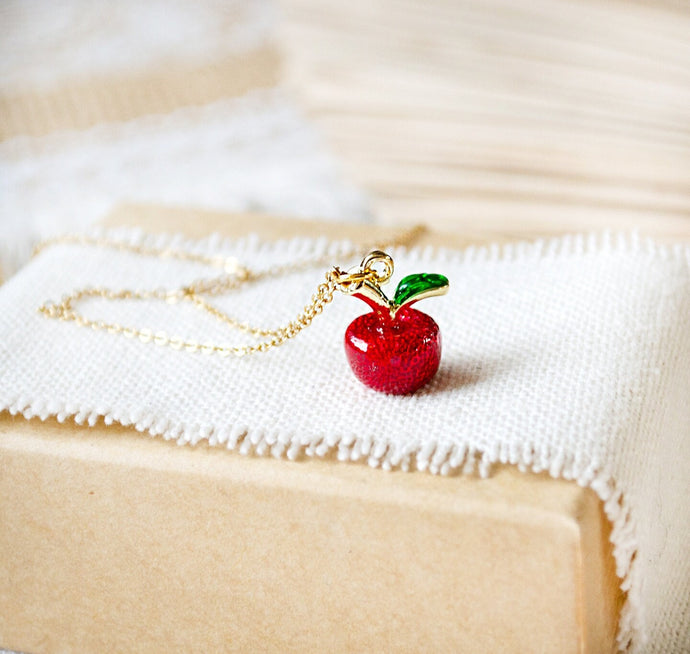 Apfel Kette - Goldfarben - Geschenk - Fruit - Vegan